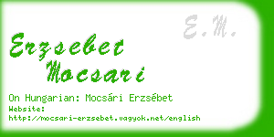 erzsebet mocsari business card