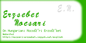 erzsebet mocsari business card